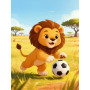 Lionceau Footballeur Dans La Savane
