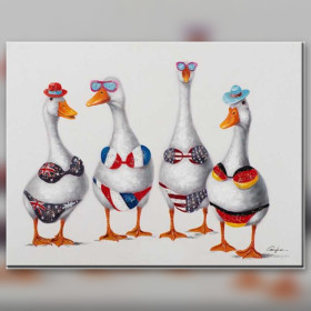 Diamond Painting Set Les Oies en Bikini glitzernde Steine auf Leinwand