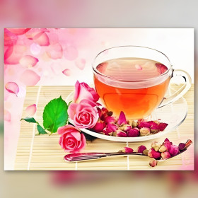 Diamond painting canvas rose tea sparkling rhinestones embroidery kit