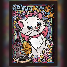 Aristocats Pariser Glasmalerei Diamond Painting glänzende Strasssteine