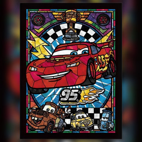 Cars Piston Cup vetrata diamond painting strass lucidi