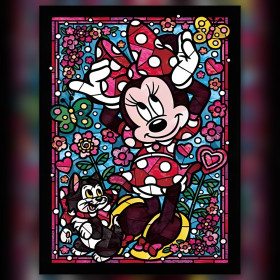 Diamond painting kit Minnie Le Vitrail Floral sparkling rhinestones on canvas