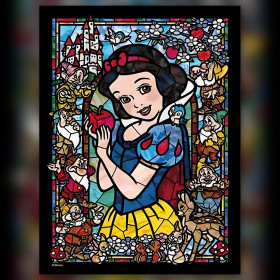 Snow White stained glass diamond painting shiny rhinestones dwarfs apple