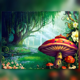 Toile de diamond painting La Maison Champignon broderie diamant kit complet