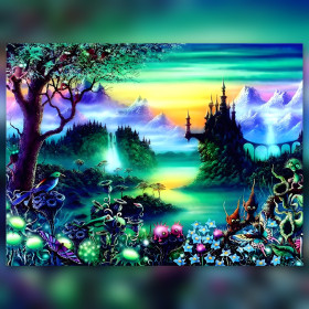 Kit pittura diamante Le Château Fantastique strass scintillanti su tela