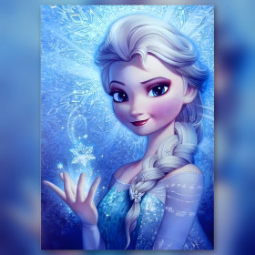 Toile de diamond painting La Reine des Neiges Le Flocon Magique broderie diamant kit complet