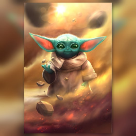 Diamond painting kit Baby Yoda La Force de la Mignonnerie sparkling rhinestones on canvas