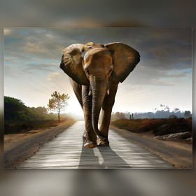 Diamond painting kit Éléphant sur la Route du Soleil fonkelende steentjes op canvas