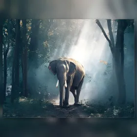 Toile de diamond painting Éléphant dans la Forêt Enchantée broderie diamant kit complet