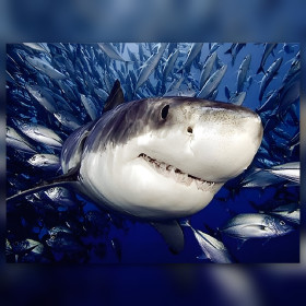 Diamond painting kit Grand Requin Blanc sparkling rhinestones on canvas