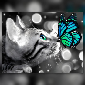 Toile de diamond painting Le Baiser du Papillon broderie diamant kit complet