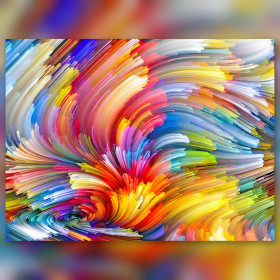 Diamond painting abstrait tourbillon coloré strass brillants multicolores