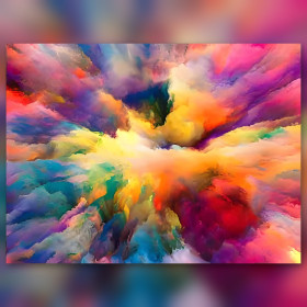 Bunte Pulverwolke Diamond Painting glänzende Strasssteine lebendige abstrakte Kunst