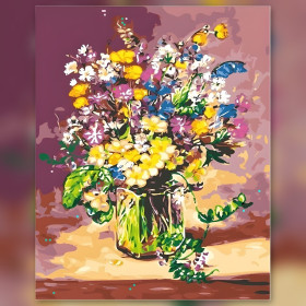 Diamond painting kit Diamond Painting Bouquet Expressionniste dans un Vase en Verre fonkelende steentjes op canvas