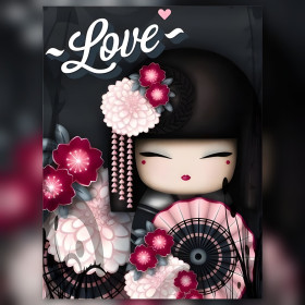 Diamond Painting Set Kimono Aika glitzernde Steine auf Leinwand