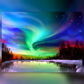 Vortice celeste boreale diamond painting strass brillanti aurora