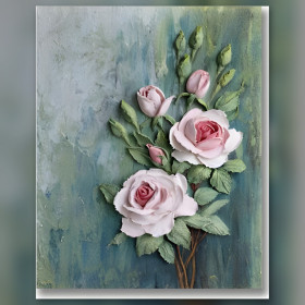 Diamond painting rose e peonie rosa strass brillanti tela