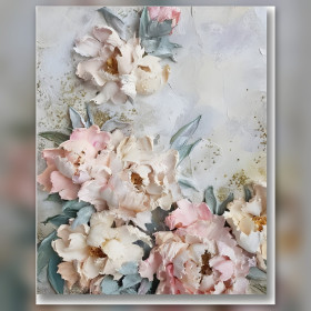 Kit pittura diamante Rose Et Pivoine Renate strass scintillanti su tela