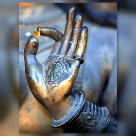 Diamond painting kit Bouddha Madee fonkelende steentjes op canvas
