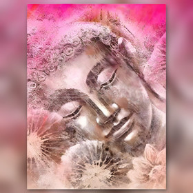 Diamond painting kit Bouddha Kulap fonkelende steentjes op canvas