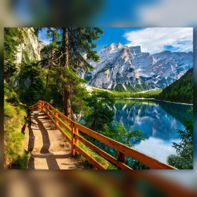 Alpine lake diamond painting canvas shiny rhinestones mountains