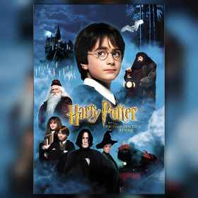 Diamond painting doek Harry Potter school tovenaren met glinsterende steentjes
