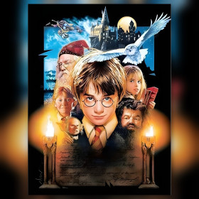 Harry Potter Diamond Painting Schloss Eule Kerzen glänzende Strasssteine