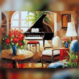 Diamond Painting Set Piano Dessiné glitzernde Steine auf Leinwand