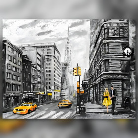 Diamond Painting Leinwand gelbe Taxis New York glänzende Strasssteine