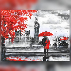 Diamond painting kit Bord Seine sparkling rhinestones on canvas