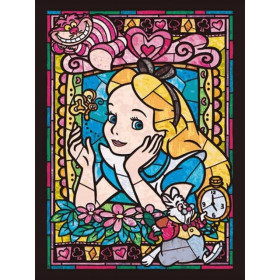  Alice in Wonderland: Het betoverde glas-in-loodraam Diamond Painting Disney