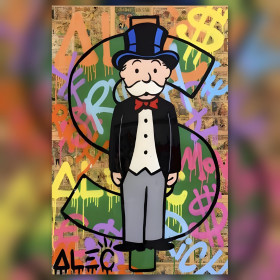 Toile diamond painting Graffiti Alec strass brillants fond coloré
