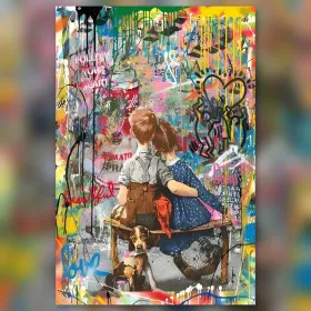 Diamond painting graffiti love enfants toile strass brillants colorés