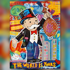 Graffiti Alec Money diamond painting canvas glanzende kleurrijke steentjes
