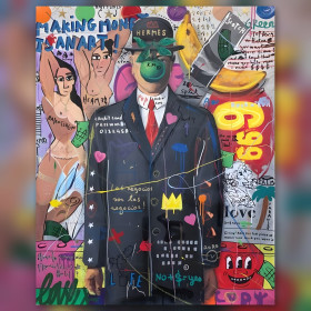 Hermès Graffiti Diamond Painting Leinwand glänzende bunte Strasssteine