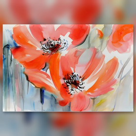 Diamond painting doek heldere rode papavers glinsterende strass borduurwerk