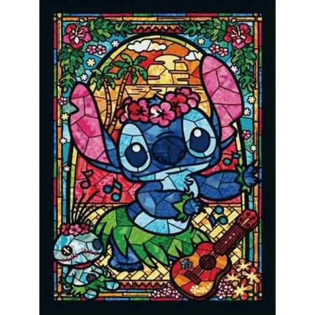  Stitch: Hawaiianisches Buntglas Diamond Painting Disney