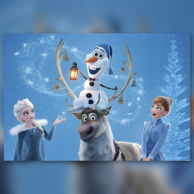 Diamond Painting Die Eiskönigin Weihnachten Elsa Anna Olaf Sven glitzernde Strasssteine