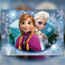 Diamond painting Frozen Anna Elsa fonkelende steentjes winter sneeuwvlokken kunst