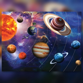 Diamond painting canvas solar system planets shiny colorful rhinestones