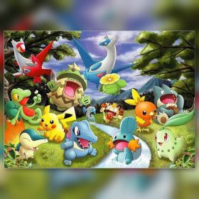 Diamond painting Pokémon raduno fiume strass brillanti colorati