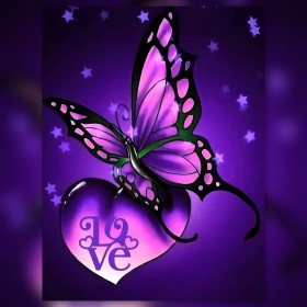 Toile de diamond painting Amour Violet broderie diamant kit complet