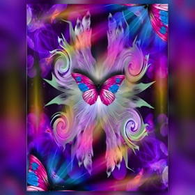 Diamond painting kit L'Aura Psychédélique fonkelende steentjes op canvas