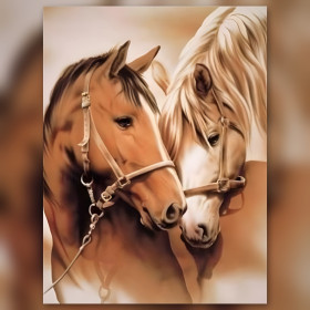 Diamond Painting Pferde aufrichtige Freundschaft glänzende Strass bestickte Leinwand