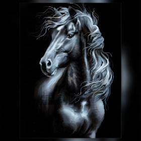 Majestätisches schwarzes Pferd Diamond Painting glänzende Strass Leinwand