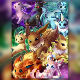 Diamond Painting Evoli und Evolutionen funkelnde Strasssteine bunt