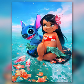 Lilo et Stitch broderie diamant tropicale strass brillants