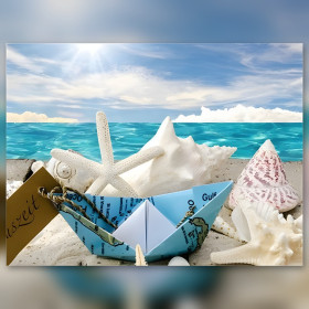 Diamond Painting Set Coquillage Plage Série K glitzernde Steine auf Leinwand