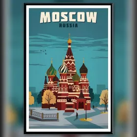 Vintage Moscow diamond painting canvas St Basil Cathedral shiny rhinestones