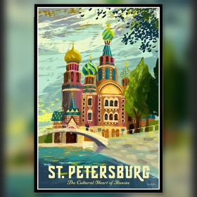 Tela diamond painting vintage San Pietroburgo chiesa cupole colorate strass brillanti